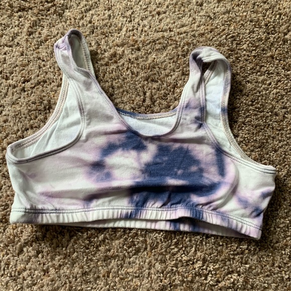 NWT reverse tie dye blue and white sports bra - Picture 6 of 15